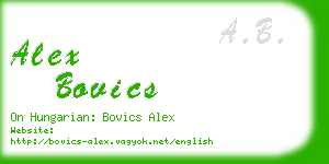 alex bovics business card